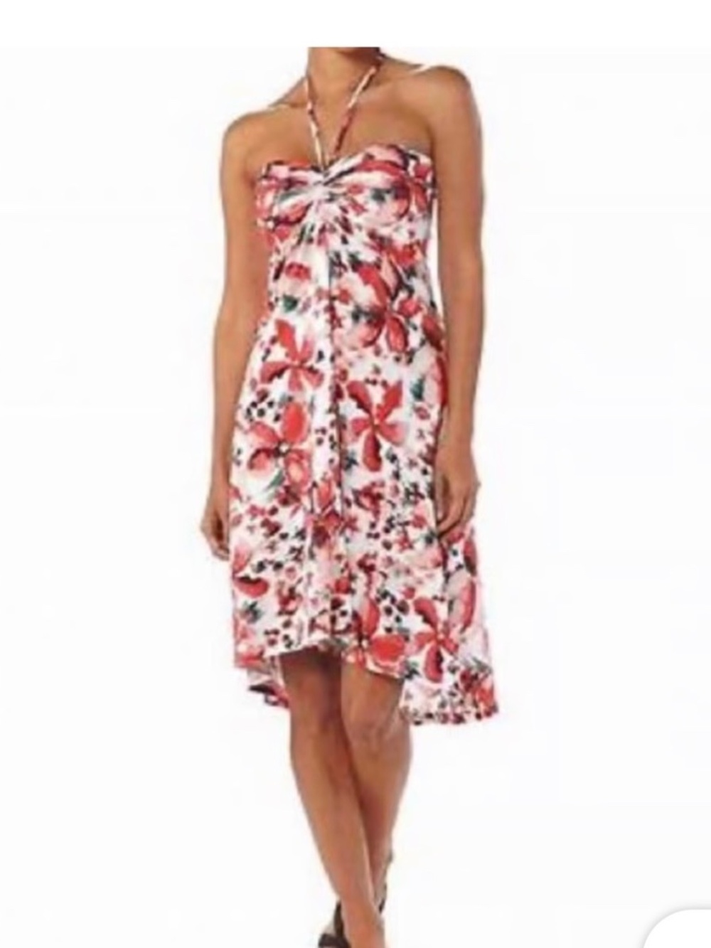 Patagonia Kamala Floral Convertible Skirt Dress S Orange Pink RedCruise Festival